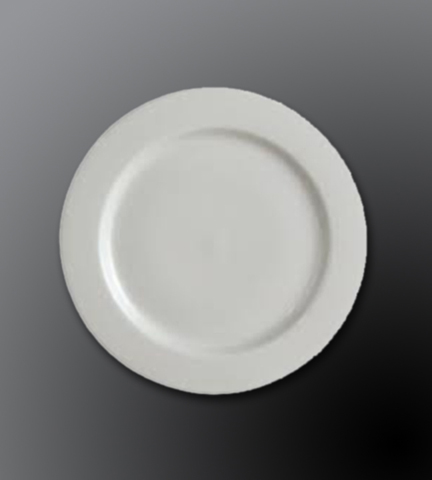 Rolled Edge Porcelain Dinnerware Alpine White Plate 9" Dia.